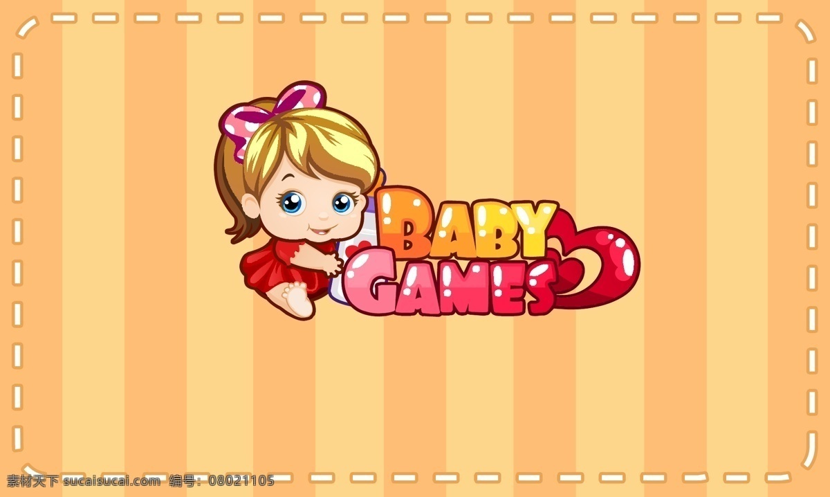 韩国卡通 小女孩 底色 条纹 宝宝 baby 矢量卡通 动漫动画 动漫人物