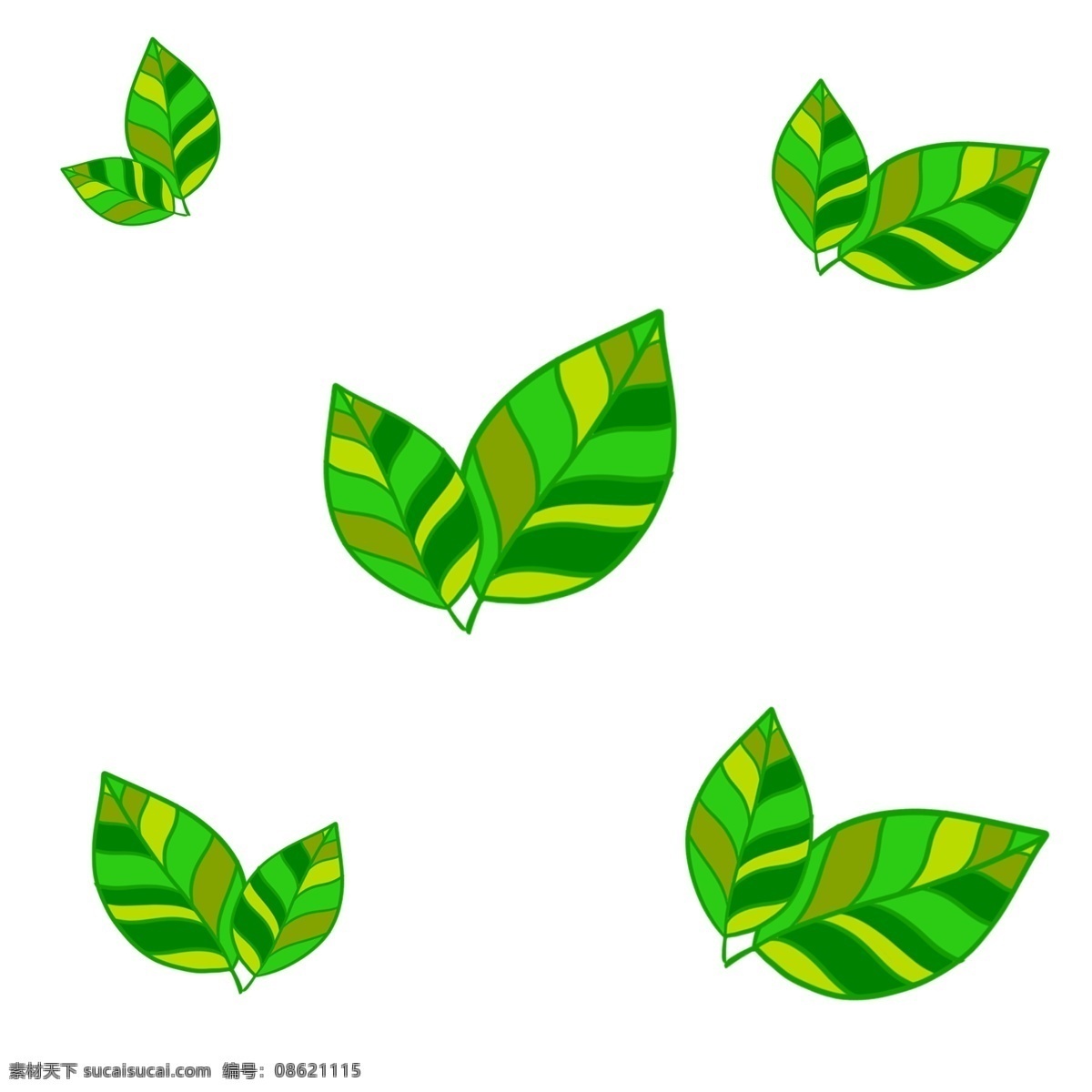 绿色植物 叶子 五彩 五彩叶子 绿色 植物 中药 墨绿 黑色 黄色 嫩绿色 咖啡色 白色 装饰 贴画