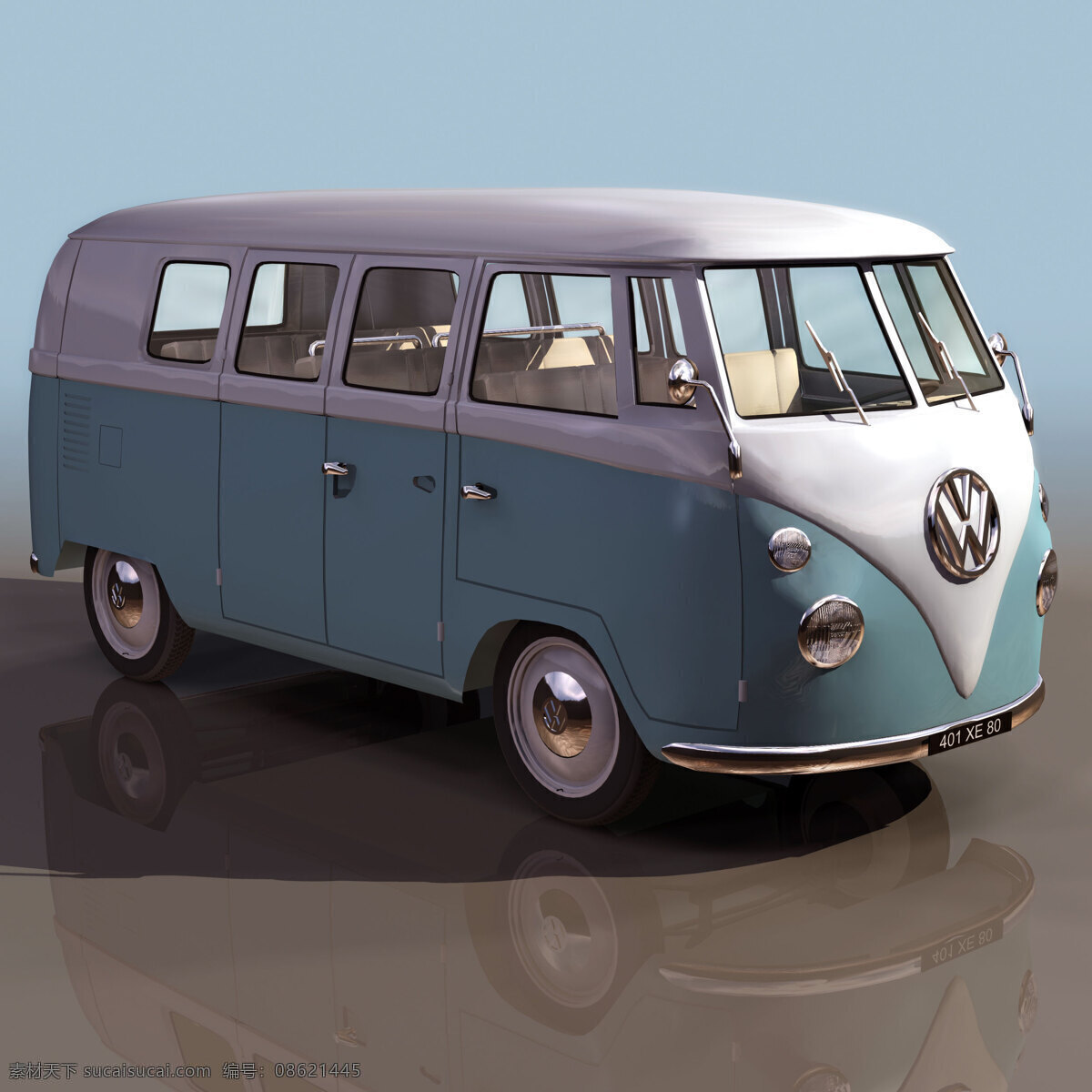 van cmb volkswagen 大众 小巴 客车 vw minibus 机动车辆 3d模型素材 电器模型