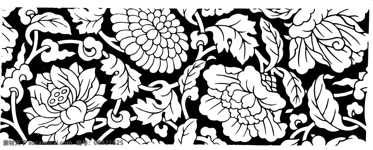 古代 荷花 绘画 矢量图 其他矢量图