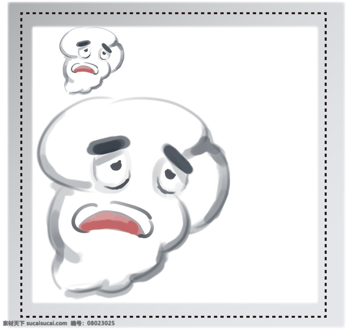 衰 云 倒霉 边框 效果 可爱 创意 元素 卡通 衰云 云朵 装饰图案 文本框 对话框
