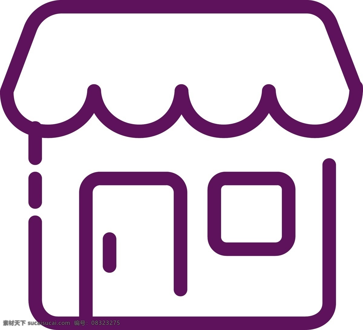 紫色 创意 商店 元素 扁平化 矢量图 图标 ui 卡通插画 门口 商业 窗户