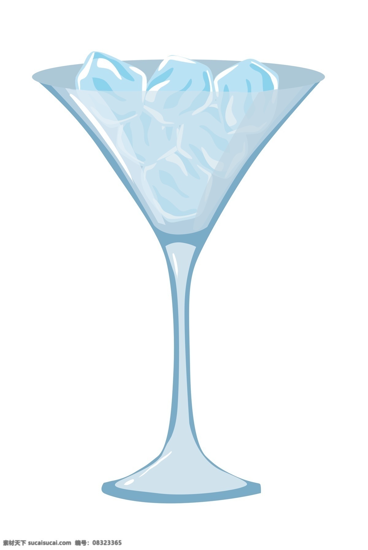 一杯透明冰块 冰块 冷饮 杯子