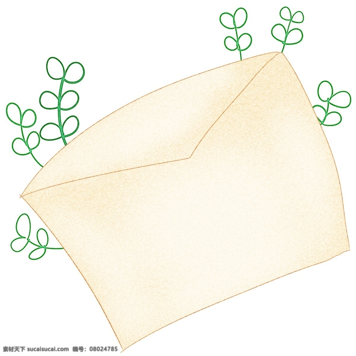 创意 信件 边框 装饰 创意边框 信件边框 绿色植物装饰 创意植物 绿叶 枝条 可爱的边框 边框装饰