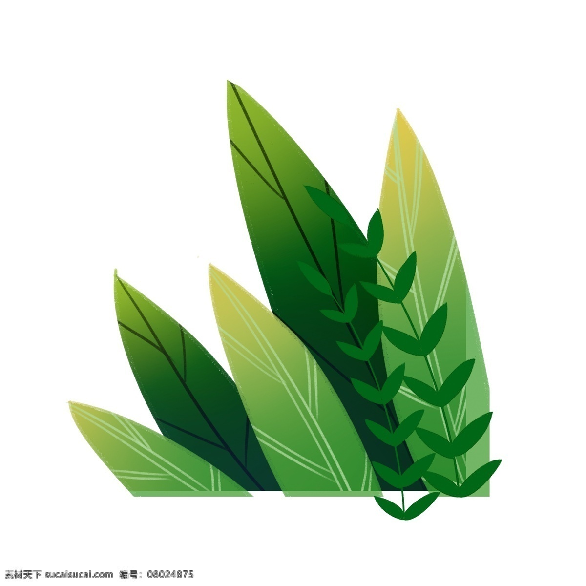 手绘 绿色 叶子 装饰 图案 免扣素材 绿色叶子 透明素材 卡通素材 植物 清新