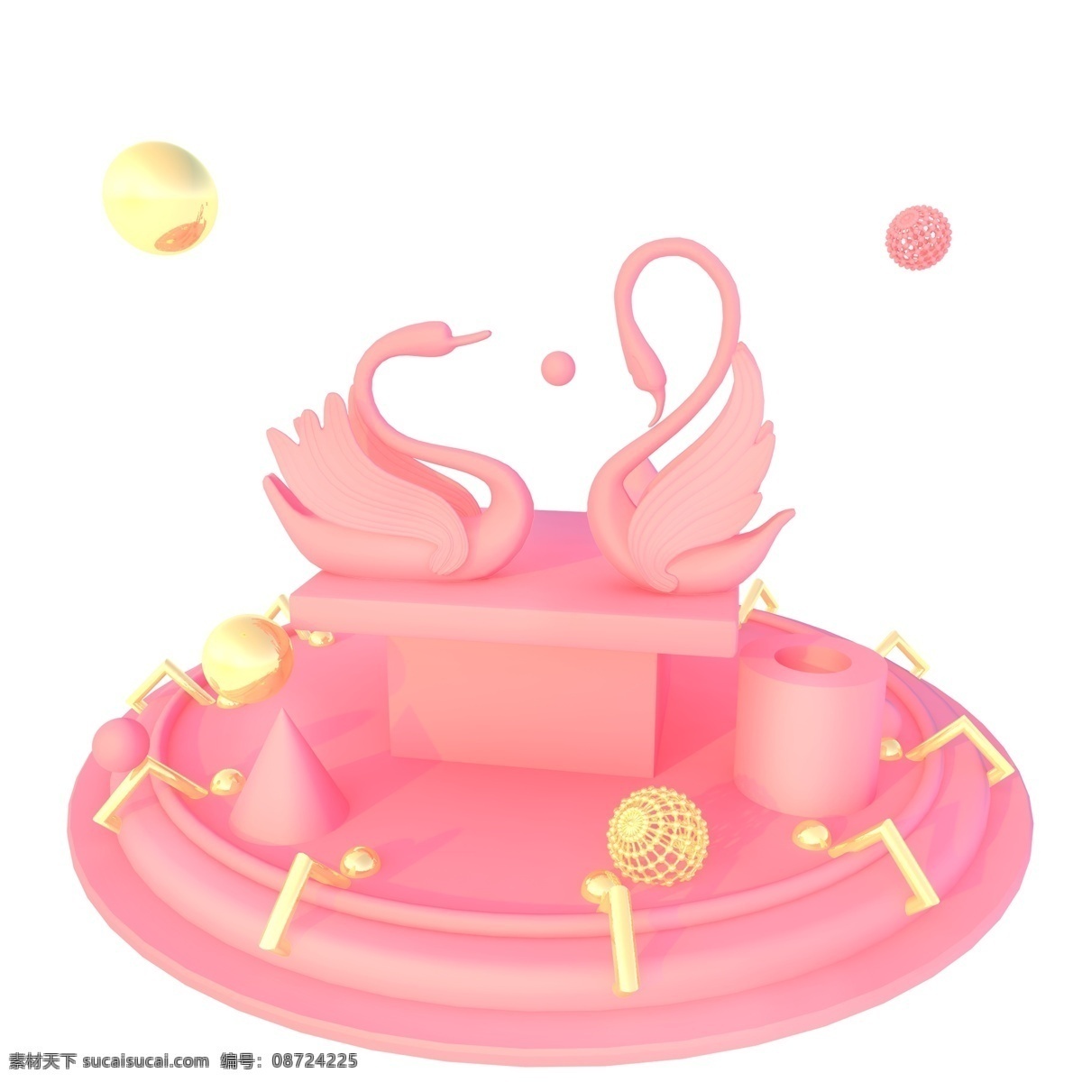 粉色天鹅展台 粉色 天鹅 展台