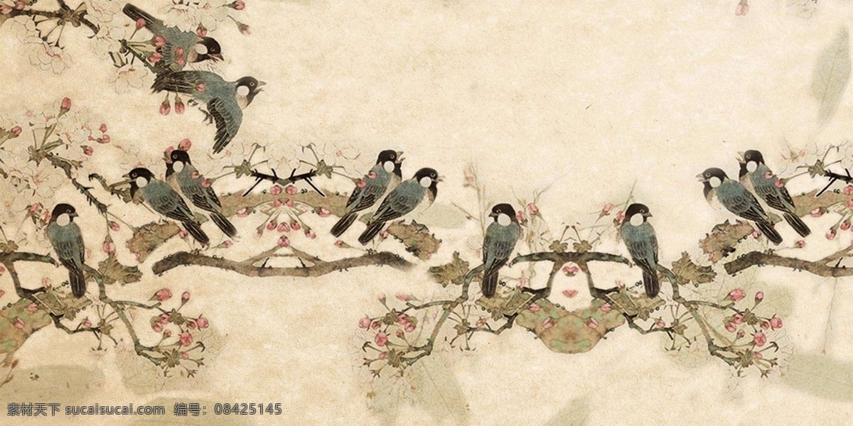 中国风山水图 中国风 山水 花鸟 背景图 素雅 古典 禅意 底纹边框 背景底纹