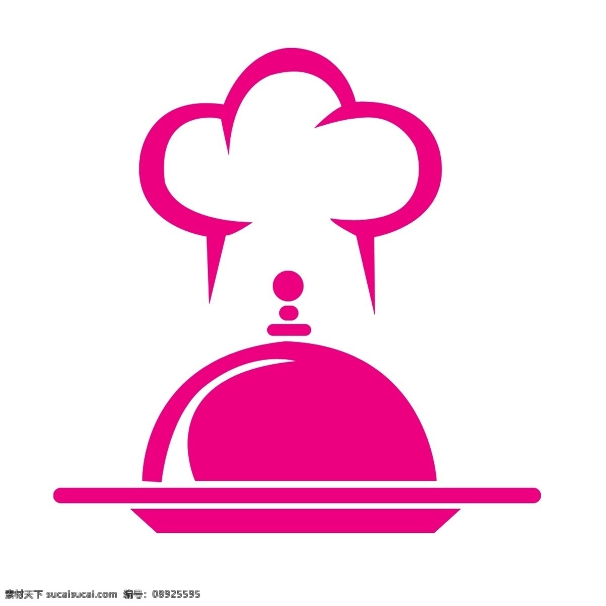 卡通 西餐 插画 绘图 卡通西餐插画 粉色的锅盖 粉色标志插画 创意美食 卡通美食插画 西方食物