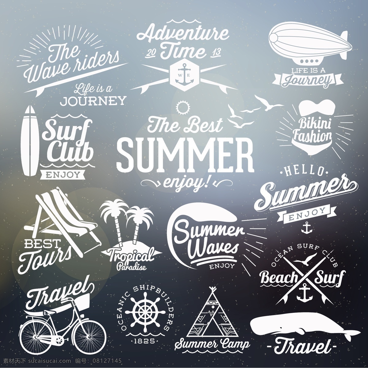 暑假 旅游 标签 标识 向量 旅行 夏天 向量的标签 矢量图 其他矢量图