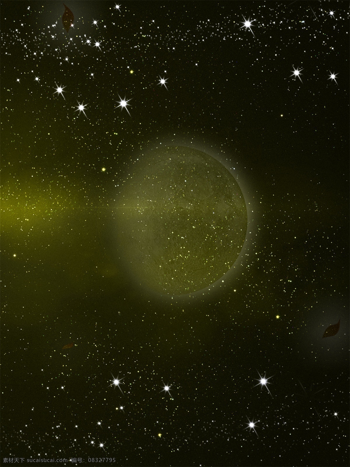 梦幻 黄色 星球 质感 星光 星空 简约 商务 原创 背景 黄色背景 唯美 原创背景 星河