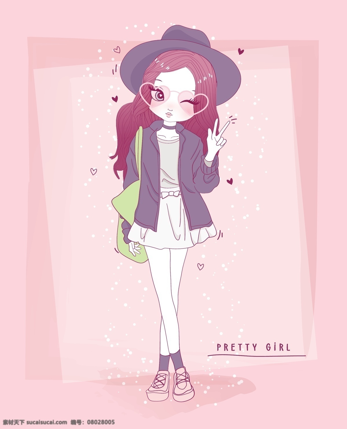 可爱 卡通 潮流 少女 插画 卡通时尚女孩 女孩 儿童 手绘 淡彩 人物 休闲女孩 卡通儿童 创意 涂鸦 服装展示 美女 动漫动画 动漫人物