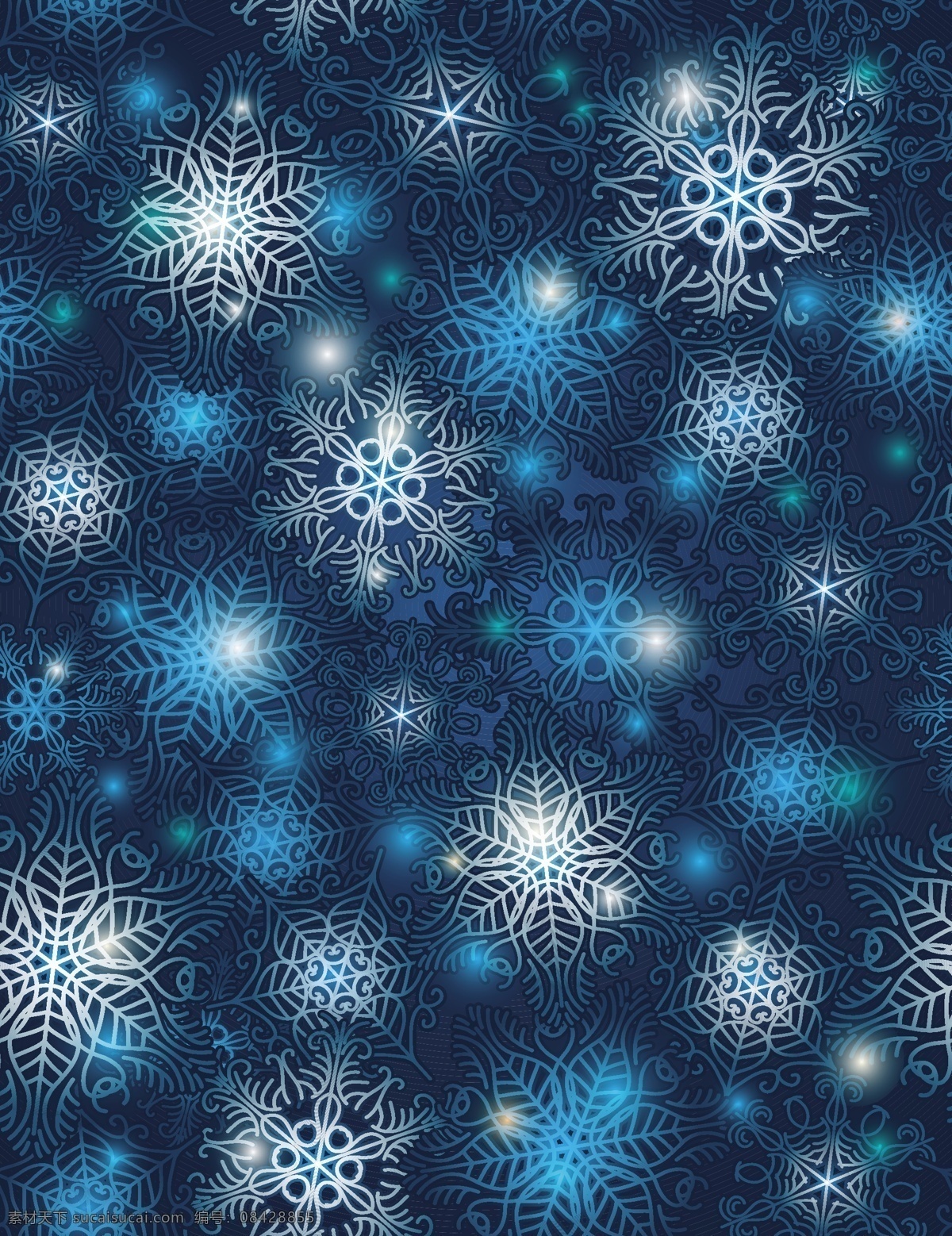 矢量 冬季 蓝色 雪花 背景 矢量素材 矢量图 花纹花边