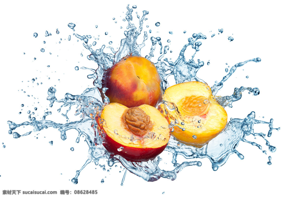 动感 飞溅 健康 生物世界 水滴 水果 水花 桃子设计素材 桃子模板下载 桃子 桃 水珠 营养