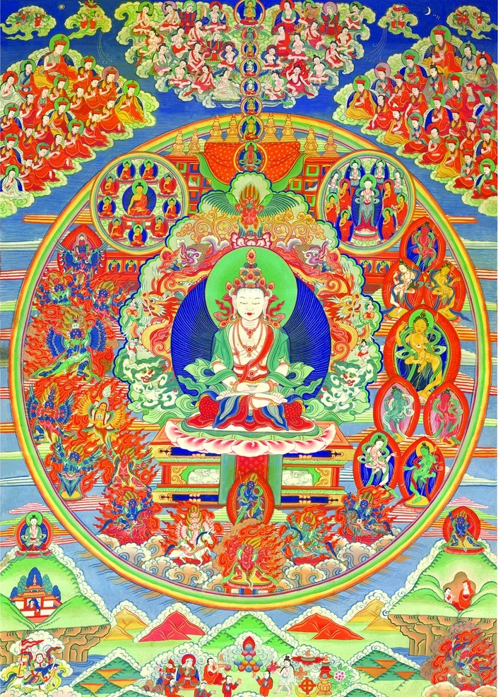 唐卡 佛教 藏传佛教 佛 宗教 宗教信仰 菩萨 西藏 民族 工艺 花纹 绘画 艺术 绘画书法 文化艺术