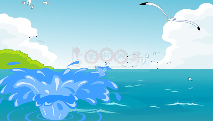 卡通 鲸鱼 跳跃 水花 flash 动画 大雁 网页素材