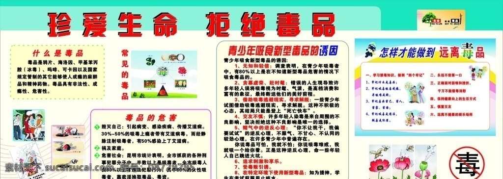 珍爱生命 远离毒品 识毒 拒毒 毒品种类 毒品危害 食毒品的诱因