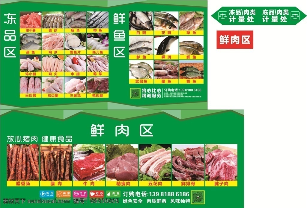 超市肉品喷绘 肉类 超市食品 超市肉品类 鲜肉区 冻品 肉品计量区