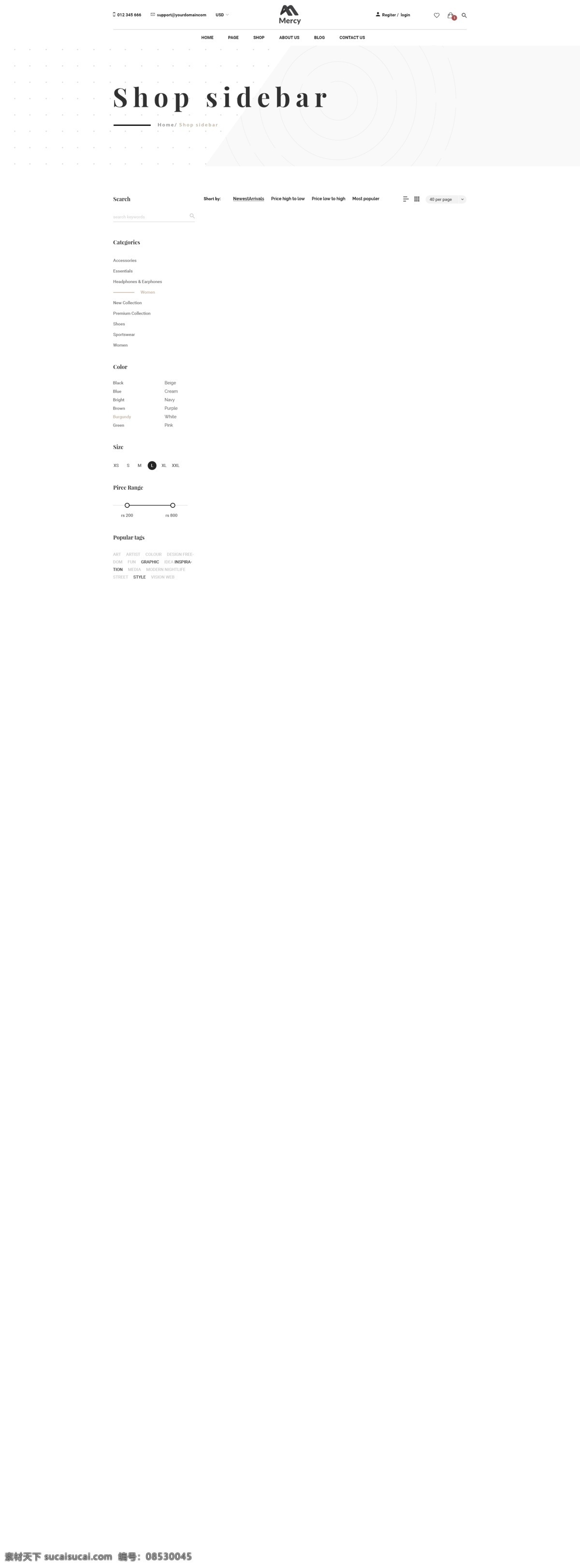 商店 简约 网页 界面 模板 psd模板 案例 设计页面 网站