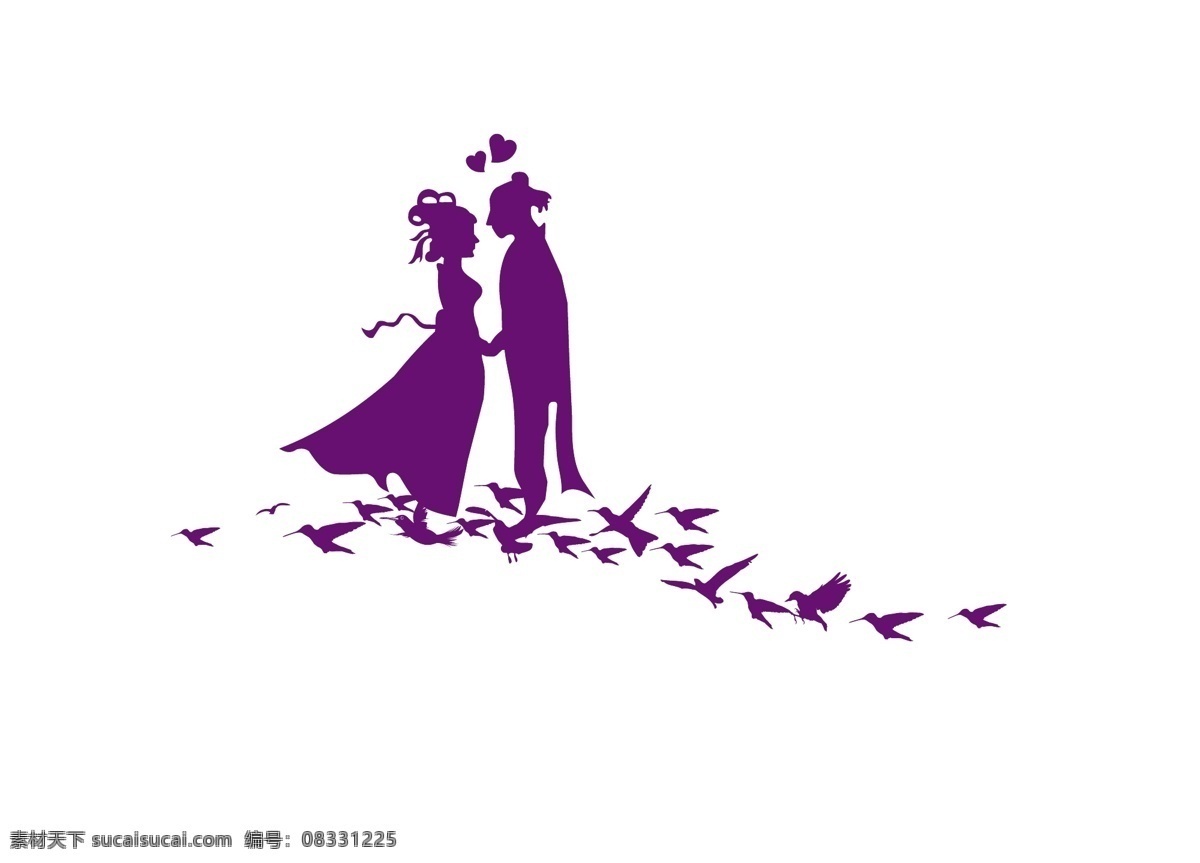 牛郎织女 节日庆祝 牛郎 桥 鹊桥 文化艺术 喜鹊 织女 紫色 节日素材 其他节日