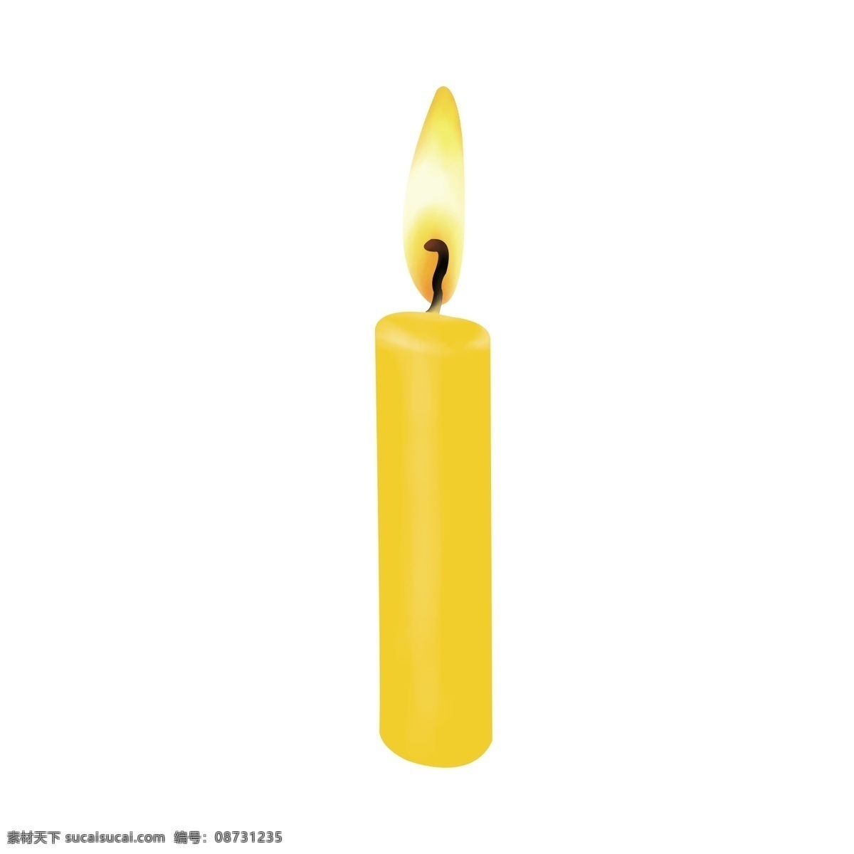 简约 黄色 祈福 蜡烛 gif 元素 节日元素
