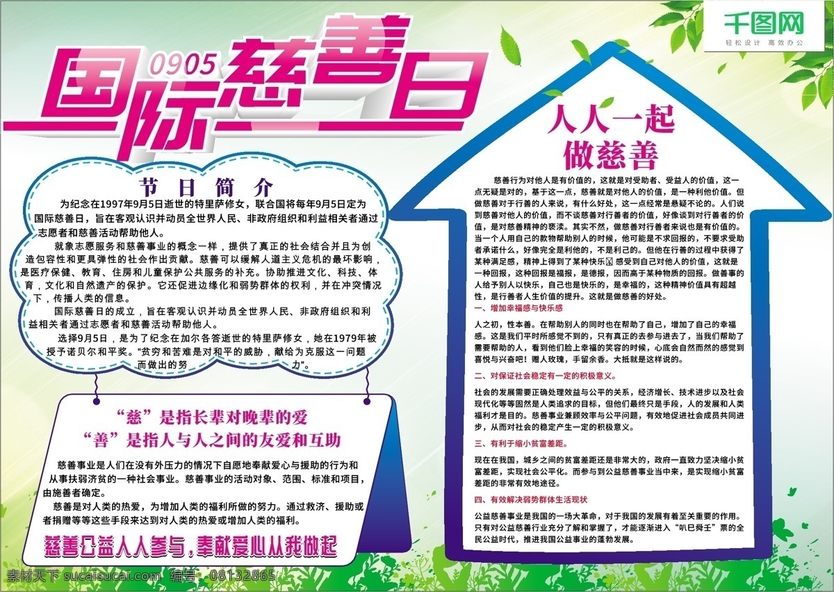 国际 慈善 日 公益 清新 手 抄报 小报 手抄报 国际慈善日 公益手抄报 公益展板 绿色 献爱心