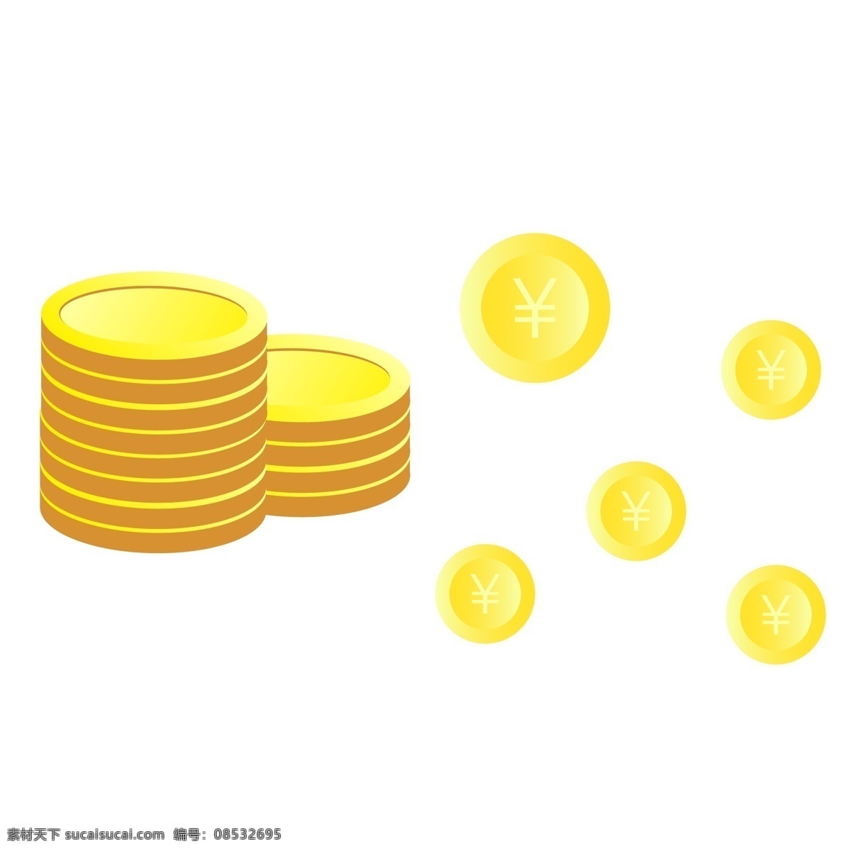 堆 金色 金币 金钱 卡通金钱 金融 科技金融 金融理财 财富金融