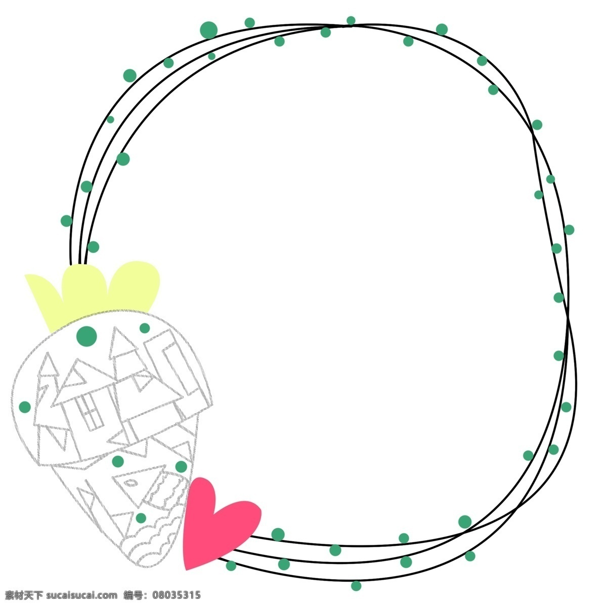 漂亮 边框 卡通 插画 框架