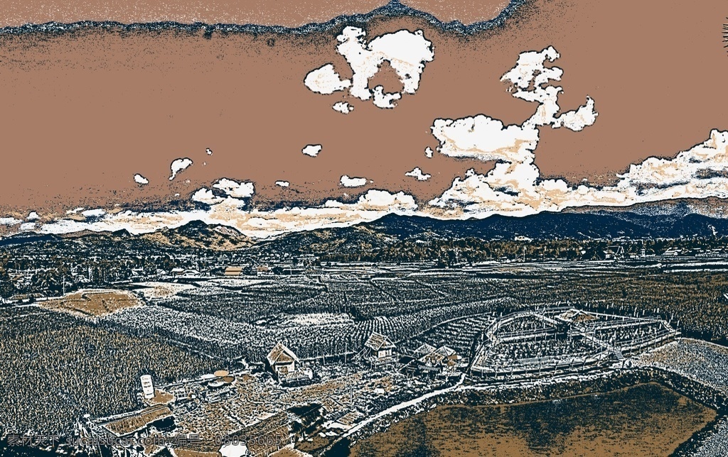 沙画 艺术 风景 自然风景 画 自然 自然风光 怀旧 唯美 自然景观