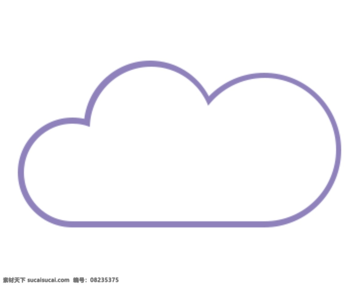 可爱 卡通 云朵 可无限放大 质量图片 透明底 天气图标 线条 简单