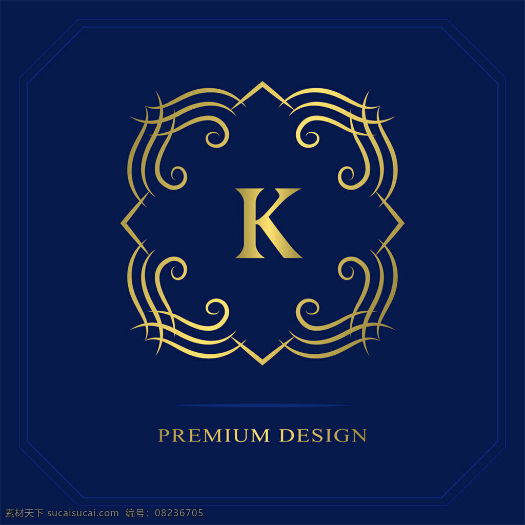 花纹 花边 字母 k 标志 logo 创意logo 企业logo logo标志 矢量素材 标志设计 英文标志 字母标志 蓝色背景图