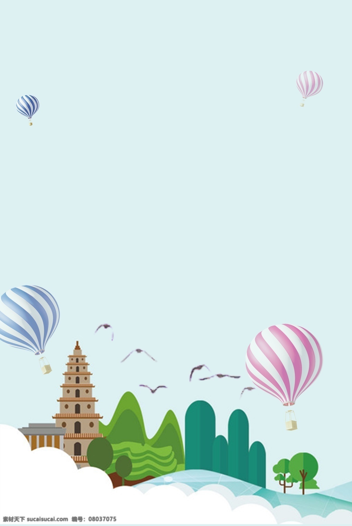 创意 热气球 宣传 广告 背景 平面广告背景 广告设计背景 热气球背景 运动不息背景 生命不止