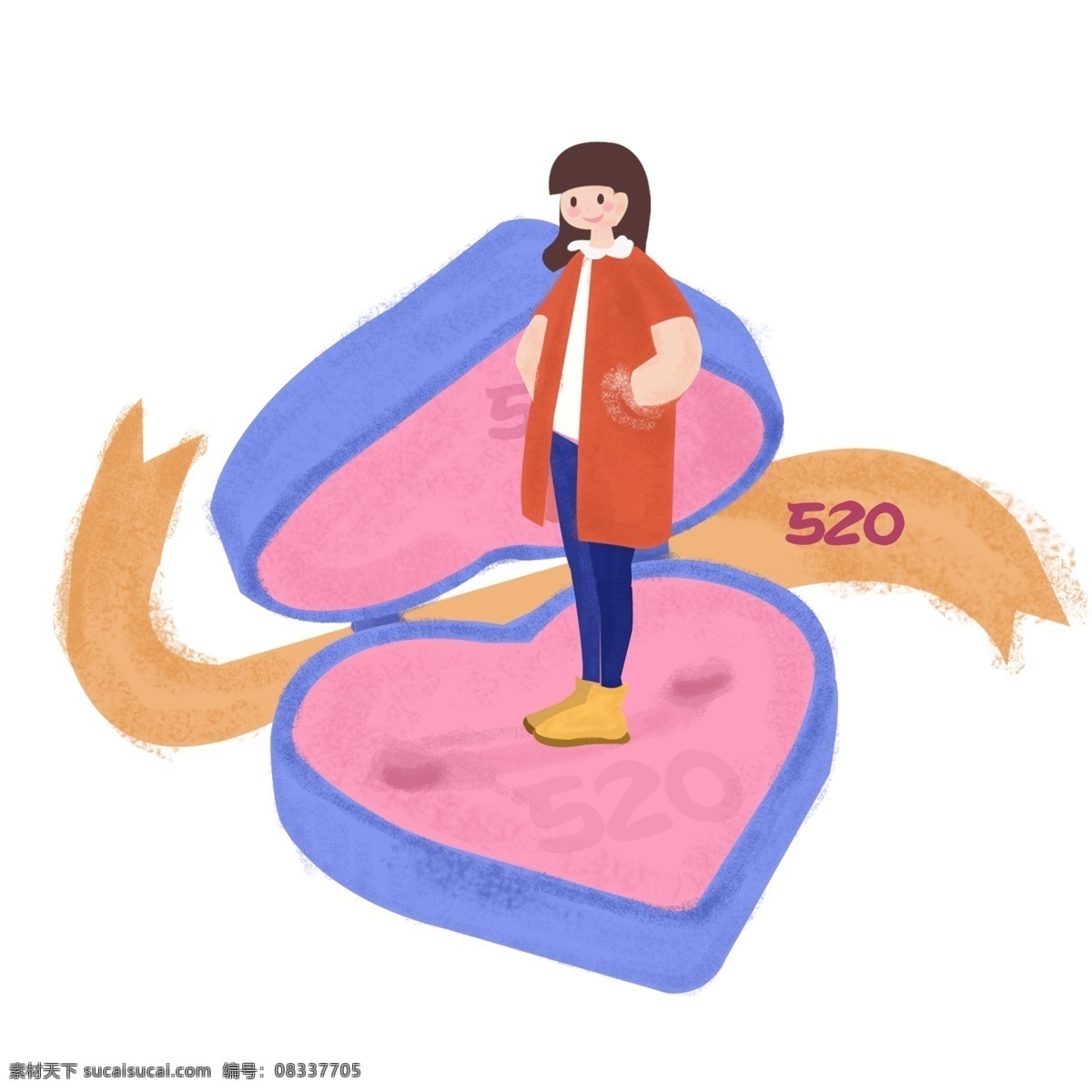 时尚 戒指 盒 情侣 元素 520 手绘 矢量情侣 唯美520 唯美 情人节 原创 表白 女孩 卡通女孩