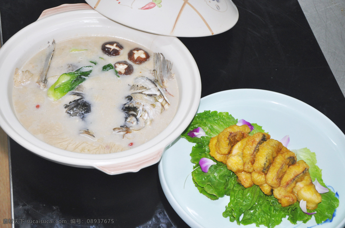 一鱼两吃 铜山湖鱼 鱼汤 炸金鱼 鲜汤 酒店美食菜肴 餐饮美食 传统美食