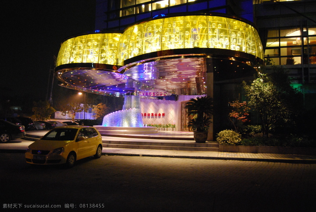 led灯 玻璃球 杭州 建筑设计 建筑摄影 建筑外观设计 建筑园林 景观设计 酒店 门 头 酒店门头 酒店设计 五星级酒店 门头设计 希尔顿酒店 建筑夜景拍摄 喷泉 酒店大门 植物 家居装饰素材 灯饰素材