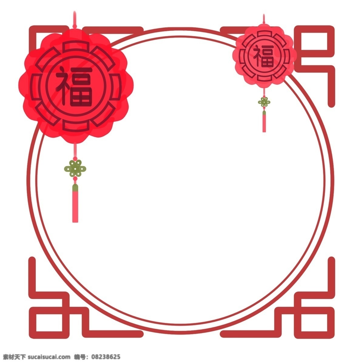 年会 红色 福字 边框 年会福字边框 手绘福字边框 卡通福字边框 可爱 漂亮