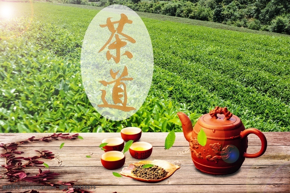 茶道 茶 合成 喝茶 茶园