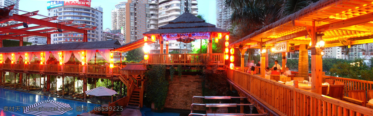 楼阁 都会 俱乐部 餐厅 全景 传统美食 餐饮美食