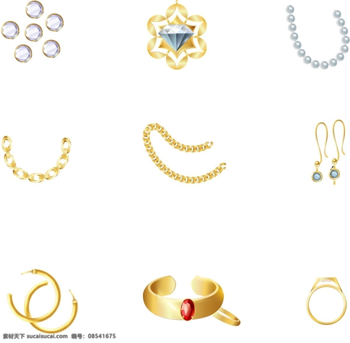 珠宝 装饰设计 图案 商用 戒指 红宝石 项链 耳环