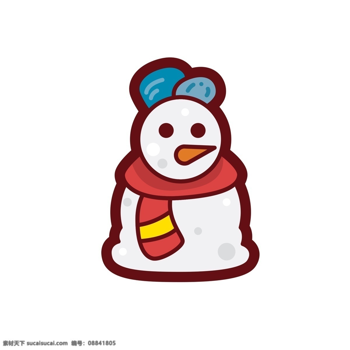 卡通雪人 冬天雪人 小雪人 圣诞节 扁平化ui ui图标 手机图标 界面ui 网页ui h5图标