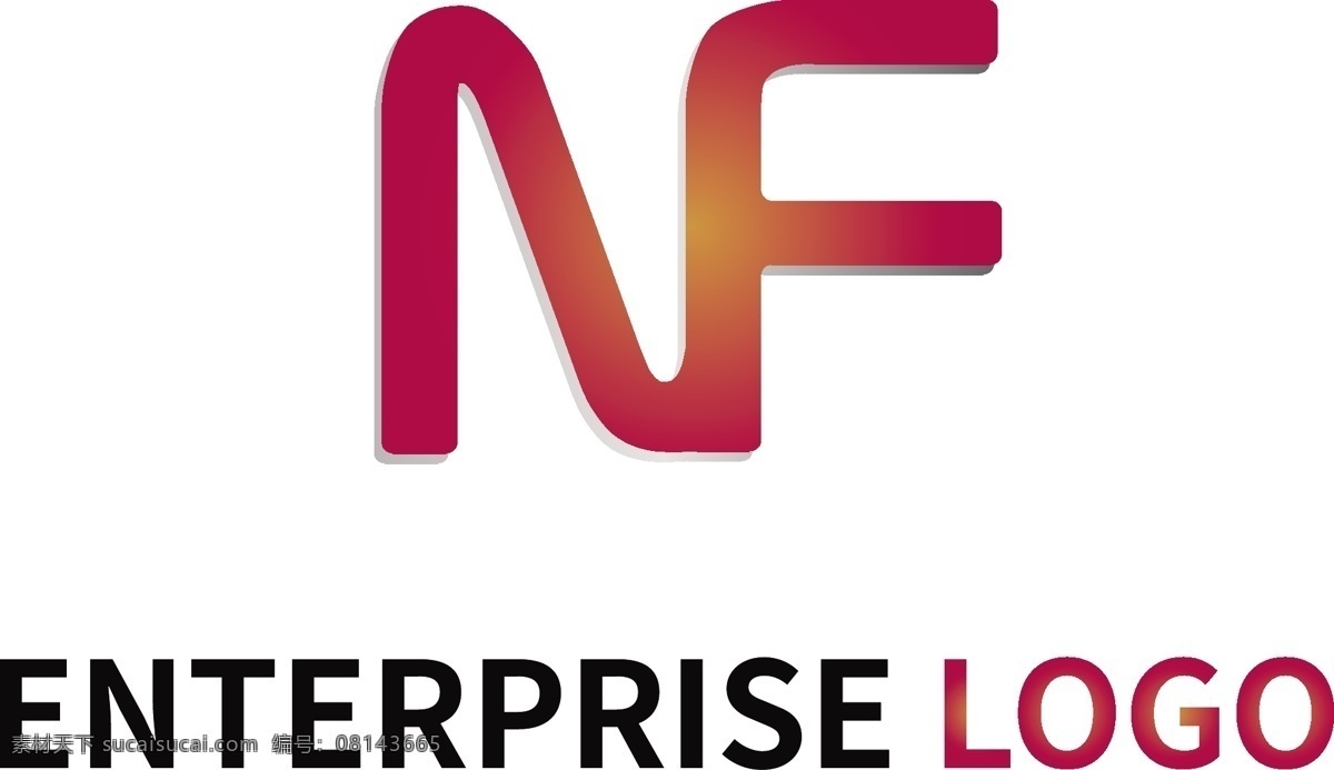 企业 公司 logo 标志 nf 英文变形 酒店 牡丹底纹 logo设计