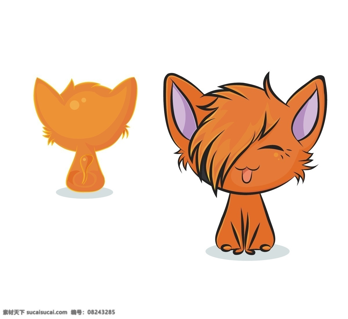橘猫 橘色 酷猫 萌猫 卡通猫 鱼 鱼缸 音乐符 可爱 卡通 小橘猫系列 卡通设计