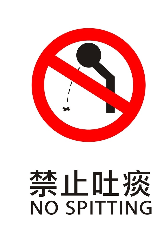 禁止吐痰 请勿吐痰 不要随意吐痰 不要吐痰 吐痰 公共场所标志 标志图标 公共标识标志