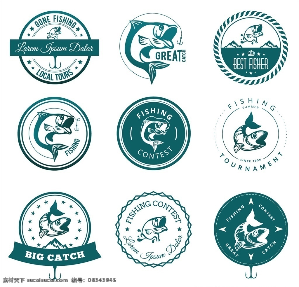 复古 钓鱼 主题 logo 标签 鱼 标志 图标 古典 钓鱼俱乐部 垂钓 渔具 标志图标 其他图标