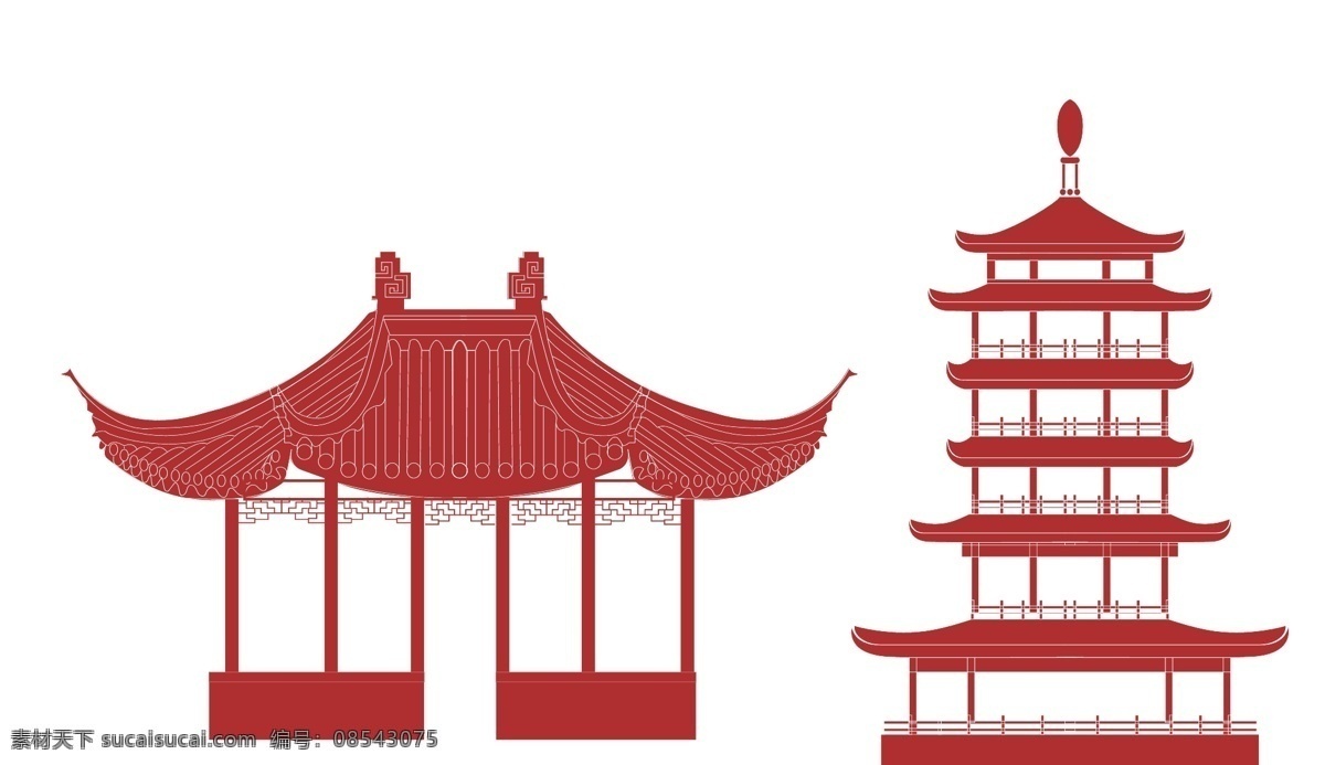 人文建筑 人文 建筑 线稿 塔 八角亭 亭子 凉亭 苏州园林 古风建筑 标志图标 其他图标