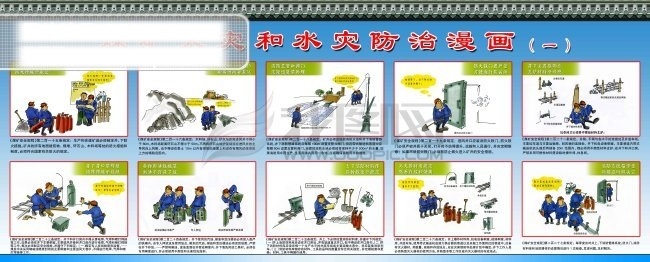 煤矿 火灾 水灾 防范 工具 机器 矿山 矿石 煤矿安全 安全生产 写真素材 灾害 自然灾害 煤矿漫画素材 水害 防范与预防 沙包 房檐屋顶 排除积水 观测水文 矿界 矿工 防水柱 矸石垃圾 防洪堤渠 矿区水情 井口高洪 水到渠成 喷绘版面 psd源文件