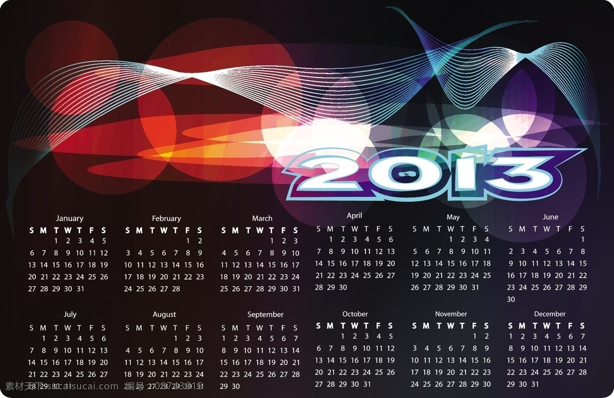 2013 年 挂历 矢量图 其他矢量图