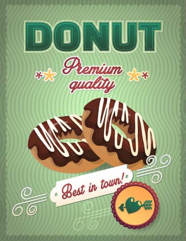 巧克力 甜甜 圈 广告 甜甜圈 绿色