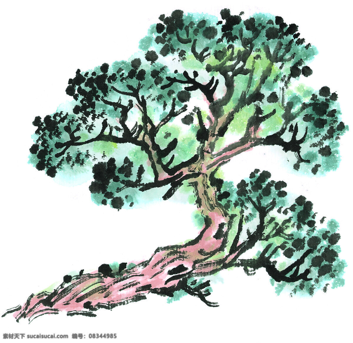 古树免费下载 古树 绘画 手绘 水彩画 水墨画 艺术 源文件 中国画 人文艺术 文化艺术