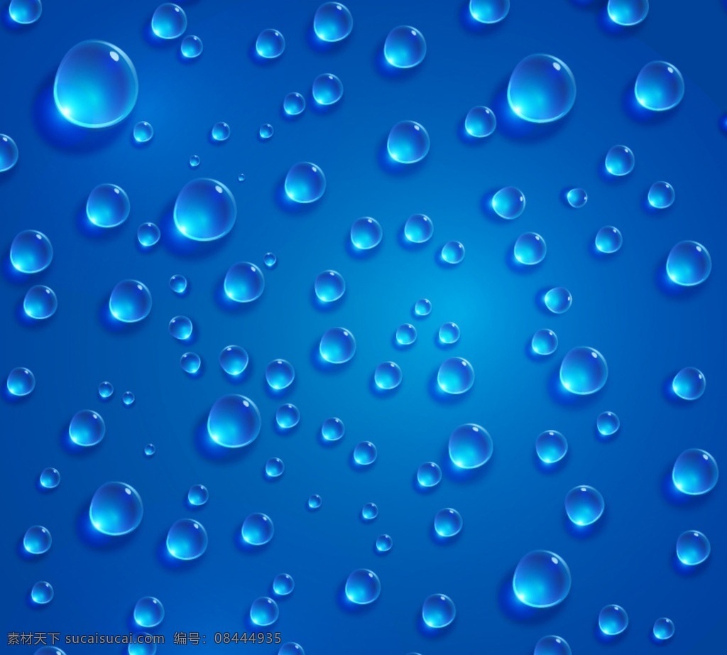 蓝色 水珠 背景 矢量图 水球 蓝色光晕 pdf格式 婚礼素材背景 名片底纹 白色水珠 水滴 pdf