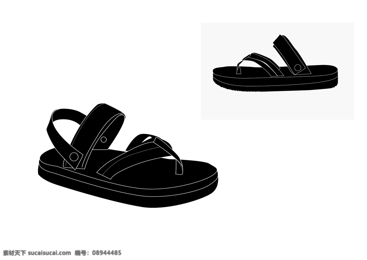 黑色 日本 风 凉鞋 凉鞋设计 黑色鞋 人字拖 日本风 凉鞋矢量素材 矢量 卡通鞋 产品实物 鞋设计元素